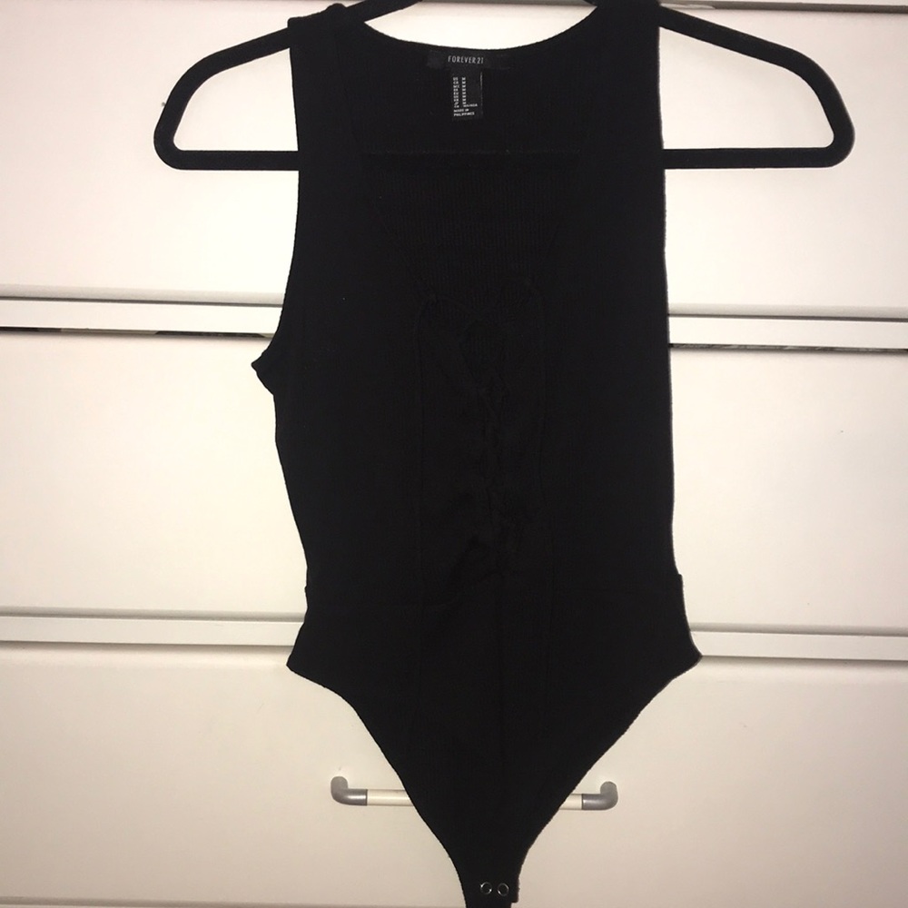 Front lace up body suit